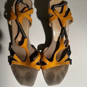 Prada Patent and Elastic Sandal